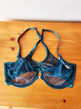 NWOT Sheer Teal Underwire Bra with Racerback